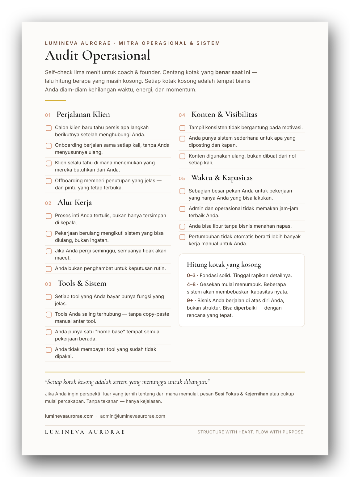 Audit Operasional — preview checklist gratis